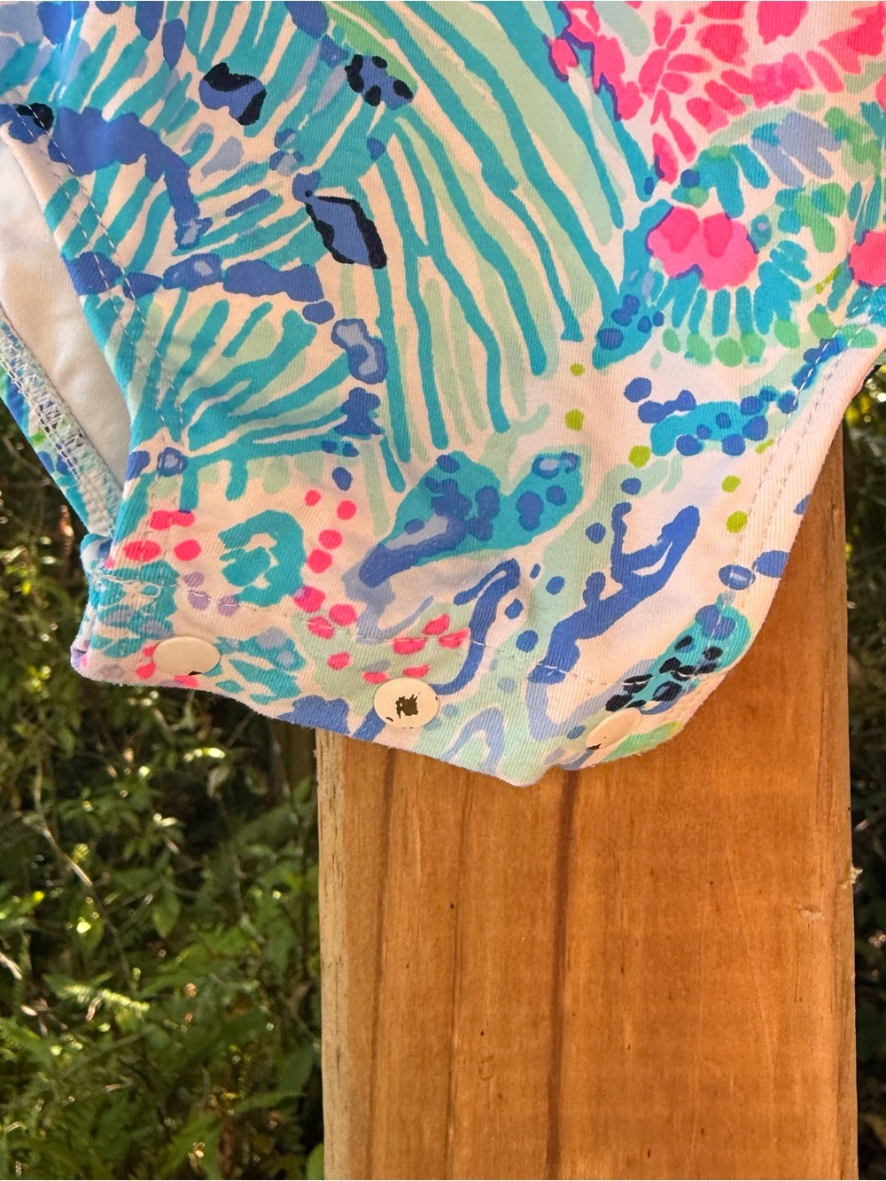 Girls' Bright Coral Reef One-Piece Swimsuit - Blue & Pink - Picture 2 of 5